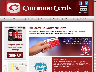 Web site www.commoncentsstores.com, Common Cents