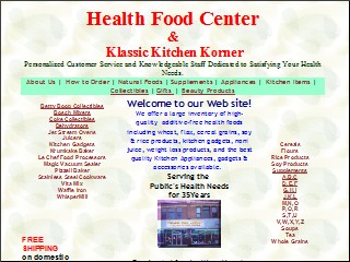 Web site www.healthfoodcenter.net, Health Food Center